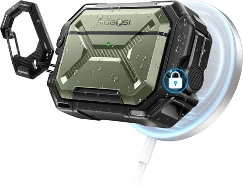 Vista 9 de MOBOSI para Funda de AirPods Pro 3 [Funda Impermeable IP68 para iPods Pro 3 y Compatible con MagSafe] Funda Protectora de Grado Militar para Earpods