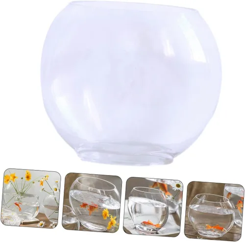 Vista 7 de Tanque de peces plano Jardinera hidropónica de vidrio acuario vidrio hidropónico Jarrón Planta de agua Jarrón Betta Tank Suministros de pescado