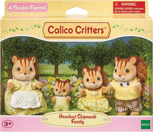 Vista 5 de Calico Critters - Familia de ardillas Chipmunk - Muñecos, figuras para casa de muñecas, juguetes coleccionables, 3pulgadas