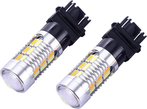Vista 2 de 3157 3057 3357 4157 - Bombillas LED de señal de giro blanco amarillo ámbar Switchback 22 SMD con proyector, para enchufe estándar, no CK, par de 2