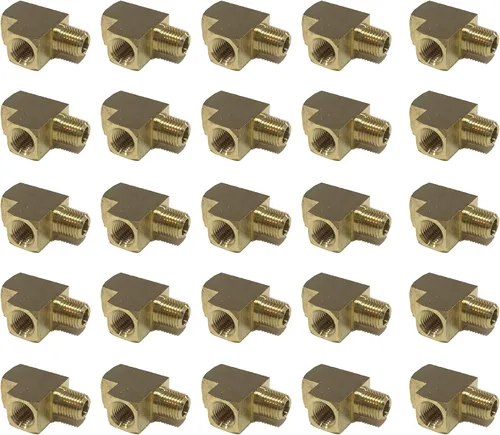 Vista 4 de Brass Street TEE 1/4" NPT combustible, aire, agua, aceite, gas, WOG (10 unidades)