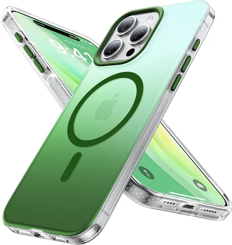 Vista 23 de Funda magnética fuerte para iPhone 14 Pro Max [compatible con MagSafe] [Protección de grado militar de 10 pies] a prueba de golpes, translúcida mate