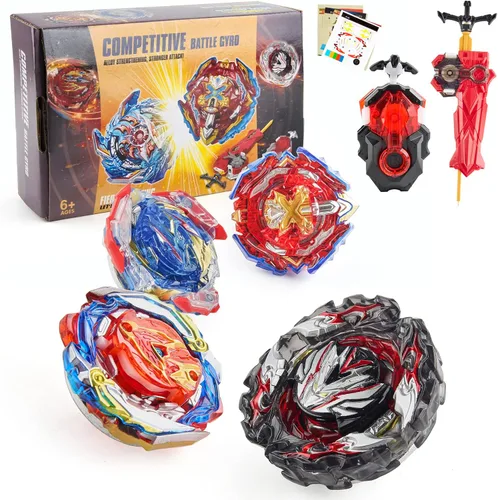 Bey Battling Top Set Burst Gyro Toys Regalo para niños niños de 6 8 10 12+ Juego de batalla de combate 4 tapas giratorias de 2 lanzadores