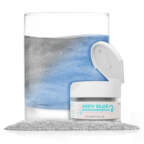 Brew Glitter Baby Blue Reveal - Brillantina comestible que cambia de color (0.11 oz, 1 tarro) para cócteles transparentes, cócteles sin alcohol y