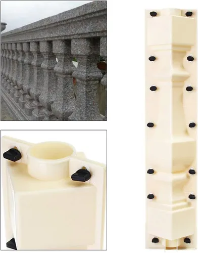 Vista 3 de Moldes de barandilla de cemento romano, 2 moldes delanteros y traseros de 27.6 in, molde de balaustradas de columna de bricolaje, balaustradas