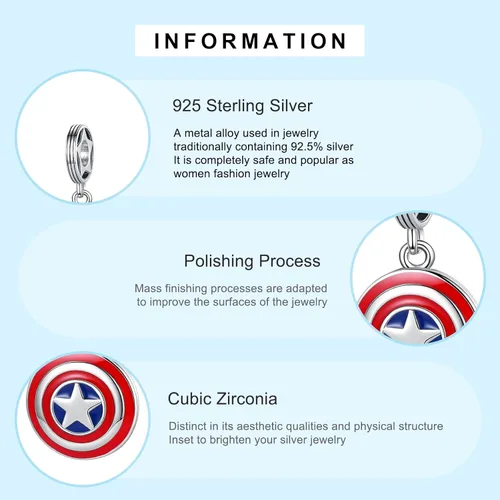 Vista 5 de Doyafer Dijes de plata de ley 925 Iron Cool Man Winnie Mickey y Minnie para mujeres, pulseras collar de 3 piezaspaquete