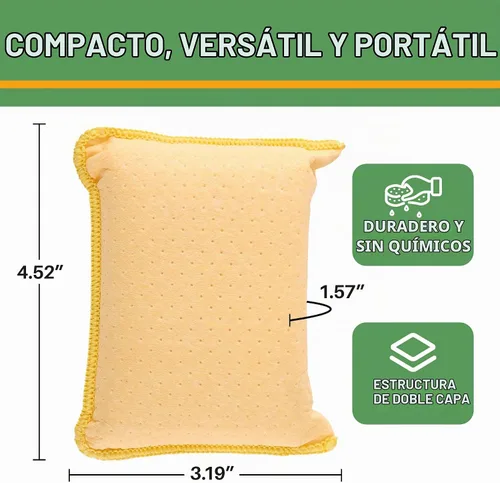 Vista 6 de Evelots Rebeco limpiador de parabrisas de automóvil, paquete de 2, esponja antiempañador de vidrio de ventana, color amarillo