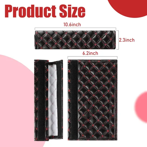 Vista 2 de Frienda 4 fundas para cinturón de seguridad de automóvil, correa extensora para cinturón de seguridad, protección cómoda para hombros y cuello