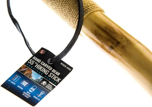 Vista 6 de Bastón SE. Bastón de madera natural con grabado de oso pardo WS626-55RB