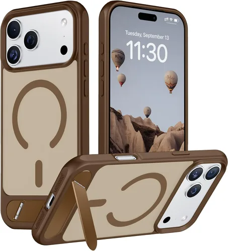 Vista 310 de Temdan Funda para Samsung Galaxy Z Fold 8, compatible con MagSafe, protector de pantalla HD integrado y función atril, protección de bisagra Negro