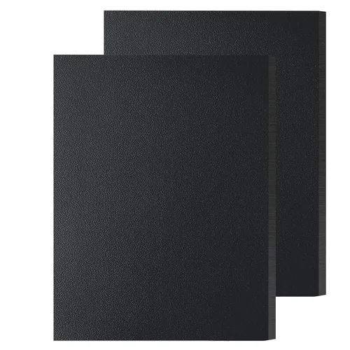 Lámina de plástico ABS de 1/4 de pulgada de grosor de 8" x 12" (paquete de 2), panel rígido moldeable negro con diferentes superficies (frente