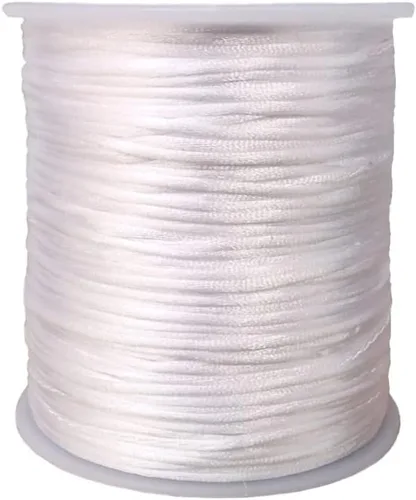 Vista 51 de 1.5 mm x 110 yardas de cordón de satén de nailon para abalorios, hilo trenzado para nudos chinos afortunados, macramé, collares y pulseras de cola