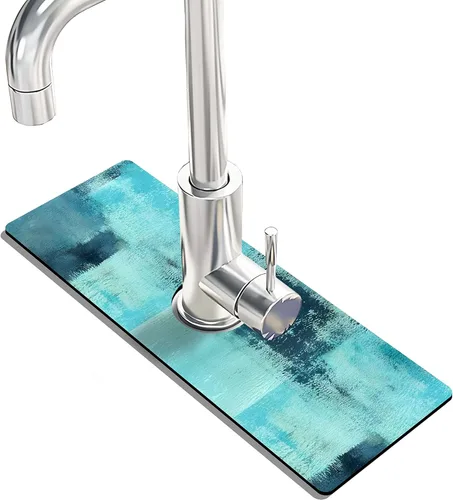 Vista 32 de Protector contra Salpicaduras para Fregadero de Cocina Tapete para Grifo Tapete Súper Absorbente de Secado Rápido Accesorios para Fregadero