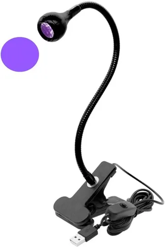 ZOELASS - Luminarias de luz negra UV LED mejoradas de 395 nm con chip grande, cuello de cisne y abrazadera para uñas de gel UV y curado