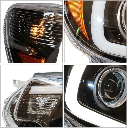 Vista 9 de Un par de faros delanteros para 2012 2013 2014 2015 Tacoma Pickup OEM halógeno conductor y pasajero faros delanteros de repuesto con LED DRL carcasa
