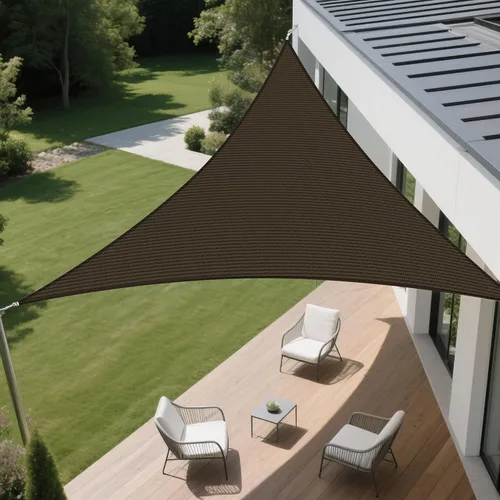 Toldo triangular de 2 x 2 x 2.8 pies para patio al aire libre, jardín y patio trasero, toldos de protección solar, color marrón