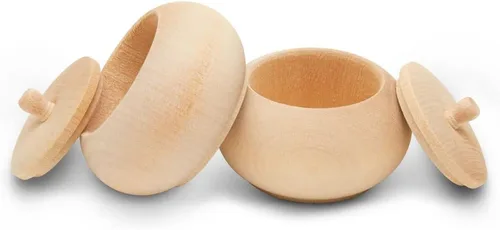 Vista 5 de Caja de madera de tocador de 1-1/4 pulgadas x 2-1/4 pulgadas, paquete de 5 cajas de madera sin terminar, caja de almacenamiento de madera