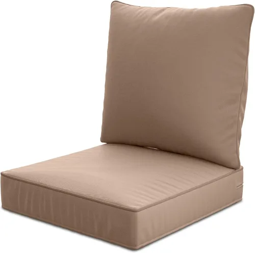 Vista 23 de Cojines de Asiento Profundo para Exteriores de 22" x 22" x 6" - Impermeables y Resistentes a la Decoloración, Cojines de Reemplazo para Muebles