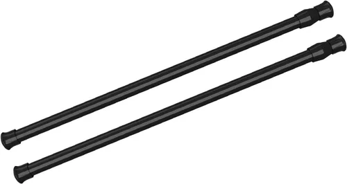 2 piezas de barra de tensión para estantes de ventana, barra de cortina corta de 12 a 20 pulgadas, negra, pequeñas barras de tensión expandibles con