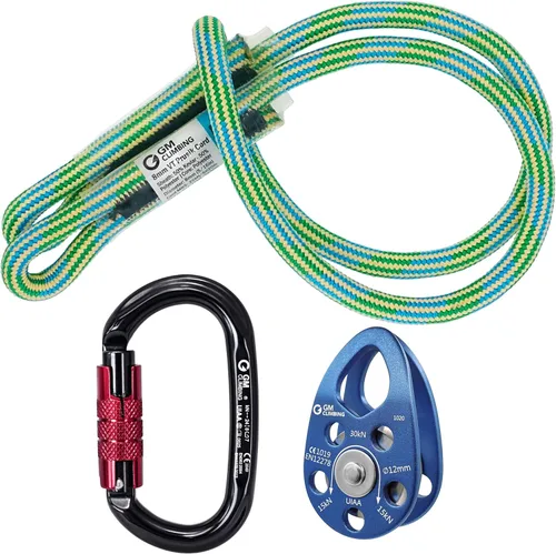 Vista 9 de GM CLIMBING Polea micro 30kN CE UIAA de la mejilla del oscilación certificada