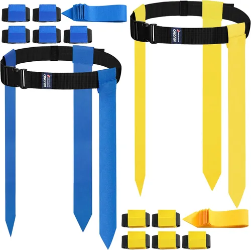 Cinturones de fútbol con bandera, set de fútbol con bandera para adultos, niños y jóvenes, banderas de fútbol para entrenamiento y competición de