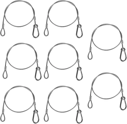 Vista 8 de Candado de cable de seguridad, cable de acero inoxidable con bucles, gancho de bloqueo de bicicleta de alta resistencia, cable de seguridad