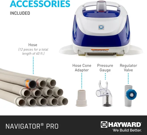 Vista 5 de Hayward W3925ADV 25ADV Navigator Pro Aspiradora de piscina con succión (limpiador automático de piscinas), color blanco