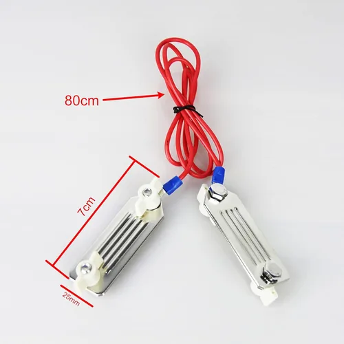 Vista 3 de Conector de cinta eléctrica para valla con 2 placas de cinta de 1.575 pulgadas, cinta eléctrica para conexión de valla eléctrica, color rojo