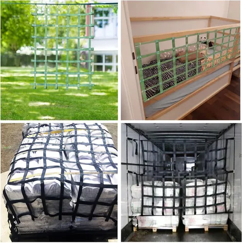 Vista 7 de Red de escalada para niños, obstáculos al aire libre, red de carga para escalera ninja, gimnasios de la selva, columpio, campo de obstáculos