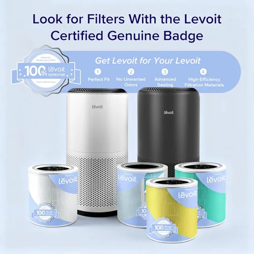 Vista 5 de Levoit Core 400S-P - Filtro de repuesto original para purificador de aire, AHAM VERIFICE, compatible con el modo de suspensión HEPA, carbón activado