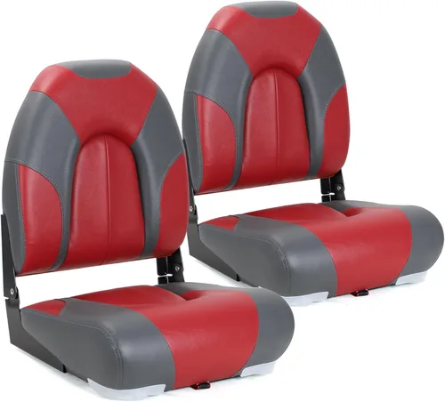 Vista 14 de Asiento plegable para barco Deluxe con respaldo alto marino, tornillos de acero inoxidable incluidos