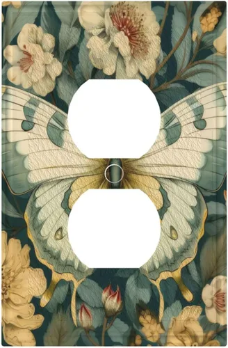 Vista 180 de Cubiertas decorativas para interruptor de luz de arte BOHO, figura abstracta de 1 gang, salida basculante, placa frontal decorativa del interruptor