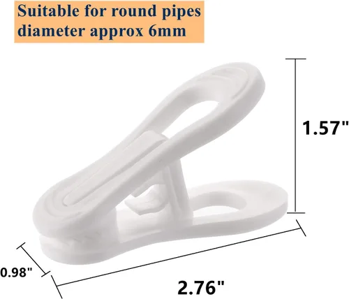 Vista 2 de Yopay Paquete de 50 clips para colgar perchas, colgador de plástico multiusos, pantalones de ropa fáciles de enganchar, clips fuertes para el hogar