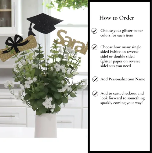 Vista 6 de Graduation Table Centerpieces 2026, Graduation Party Table Decorations, Class of 2026 Centerpiece Sticks, 3 per Pack