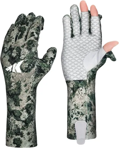 Vista 8 de KastKing La Sal Pro - Guantes de pesca de dedo completo, protección solar UPF 50+ con diseño convertible, microfibra ultraligera, comodidad ultra