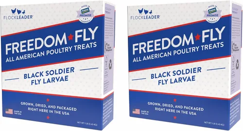 Vista 10 de FLOCKLEADER Freedom Fly, All American Dry Black Soldier Fly - Golosinas de aves de corral, 1 libra