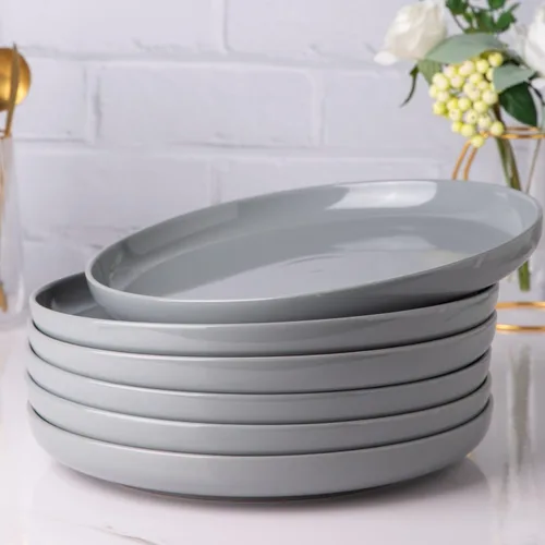 Vista 7 de AmorArc Juego de Platos de Cena de Cerámica de 6, platos de gres grandes de 10.5 pulgadas para cocina, juego de platos de vajilla - Apto