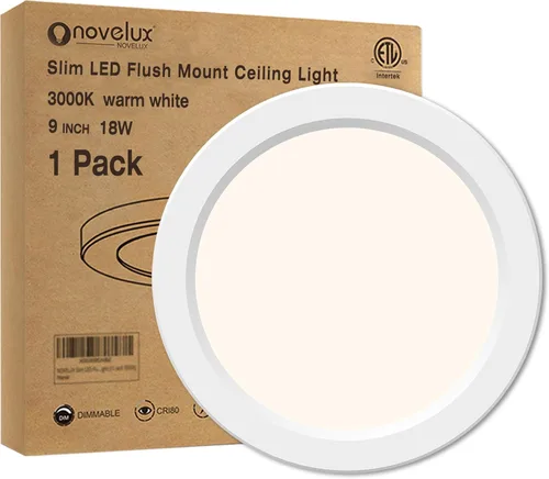 Vista 28 de Lámpara de techo de montaje empotrado de 5.4 pulgadas regulable con ETL CERT, luces LED blancas de 5000 K, lámpara de techo redonda ultrafina