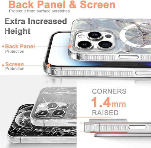 Vista 289 de I-MGAE-IN-AR - Funda diseñada para iPhone 12 y 12 Pro, diseño de mariposa plateada brillante, funda protectora de poliuretano termoplástico, suave