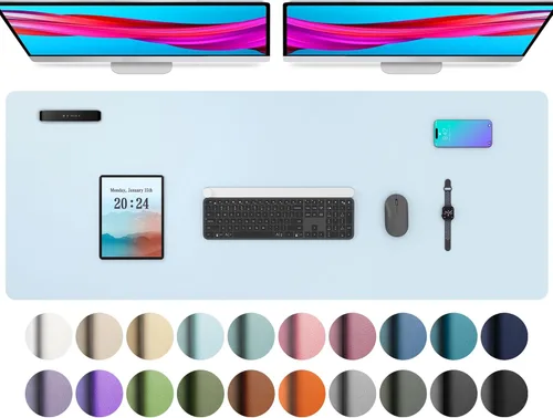 Vista 58 de Aothia - Protector de escritorio de cuero sintético grande, base antideslizante para mouse y superficie para escribir, impermeable, fácil de Agua