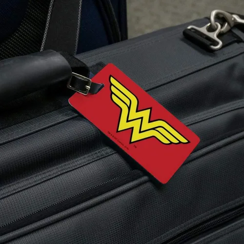 Vista 5 de Wonder Woman - Juego de 2 tarjetas de identificación con logotipo clásico para equipaje de mano