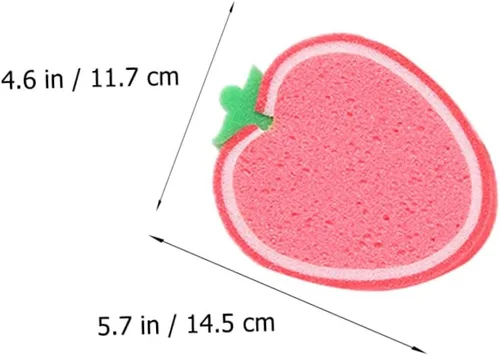 Vista 2 de LIFKOME 4pcs Fruit Shape Dish Sponges Thick Kitchen Cleaning Sponge Non-Scratch Soft Absorbent