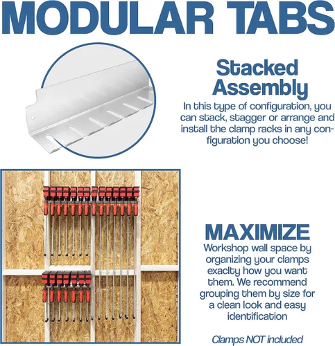 Vista 2 de Fulton Woodworking Tools Abrazadera modular con abrazadera de barra/paralela • Fácil y rápido de alinear • Pre-perforado 16 pulgadas en el centro •