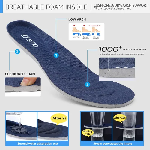 Vista 6 de STQ - Tenis para caminar, sin cordones, de malla transpirable, cómodos, a la moda, mocasines con plataforma de cuña para mujer