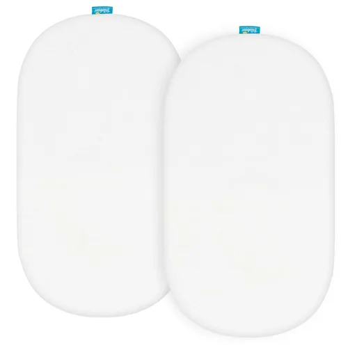 Vista 19 de Sábanas ajustadas de cuna compatibles con Graco Sense2Snooze, 2 unidades, 100% algodón de punto jersey, transpirables y súper suaves, estampado gris