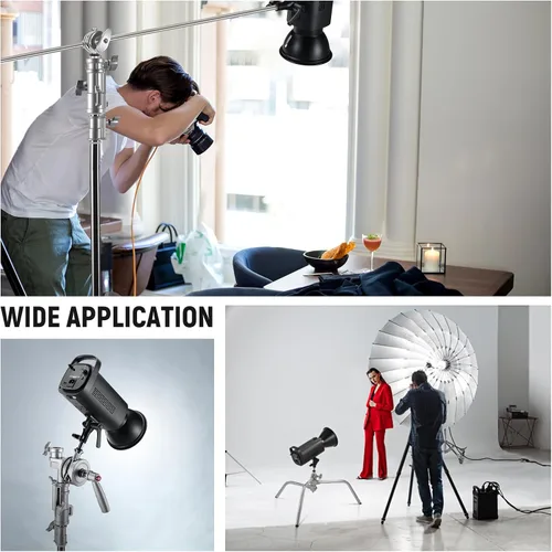 Vista 6 de NEEWER Adaptador de pasador junior a bebé, 1-1/8"/28mm macho junior a 5/8"/16mm adaptador de soporte de perno para soporte C, soporte de luz