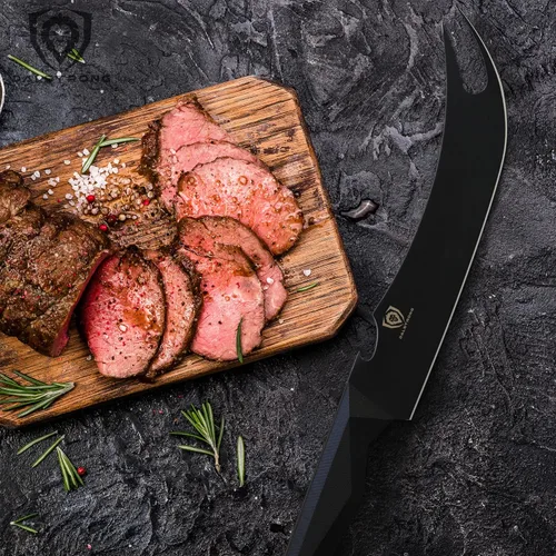 Vista 7 de Dalstrong BBQ Pitmaster - Cuchillo para carne de 9 pulgadas, serie Shadow Black, recubierto de nitruro de titanio negro, alto contenido de carbono