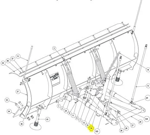 Vista 2 de Parte # 16154120 - Cilindro de Ángulo Hidráulico para Pala MD 1-1/2 X 10