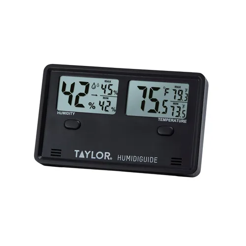 Vista 7 de Taylor Termómetro e higrómetro digital inalámbrico para interiores y exteriores, doble pantalla para temperatura y humedad, fácil de leer