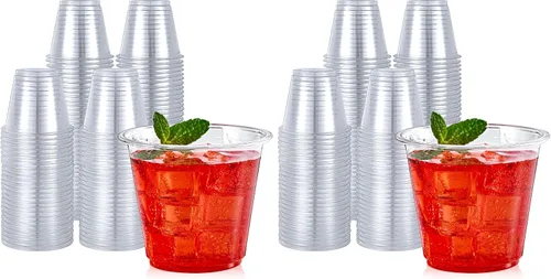 Vista 16 de Turbo Bee Paquete de 100 vasos de plástico transparente de 16 onzas, vasos desechables de plástico de cristal para fiesta para café helado, batido